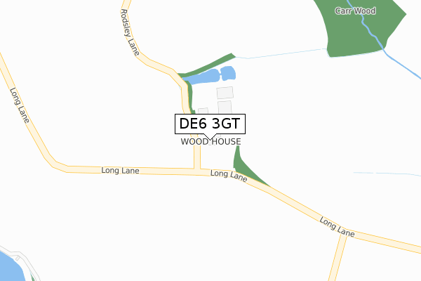 DE6 3GT map - large scale - OS Open Zoomstack (Ordnance Survey)