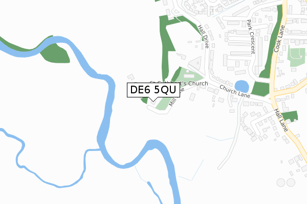 DE6 5QU map - large scale - OS Open Zoomstack (Ordnance Survey)