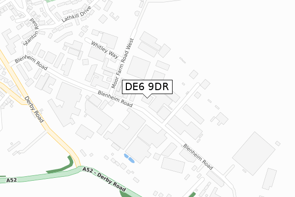 DE6 9DR map - large scale - OS Open Zoomstack (Ordnance Survey)