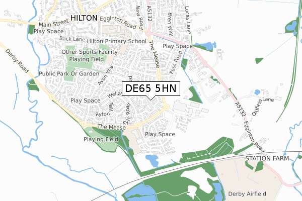 DE65 5HN map - small scale - OS Open Zoomstack (Ordnance Survey)