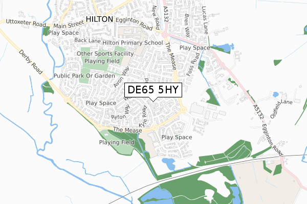 DE65 5HY map - small scale - OS Open Zoomstack (Ordnance Survey)