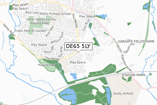 DE65 5LY map - small scale - OS Open Zoomstack (Ordnance Survey)