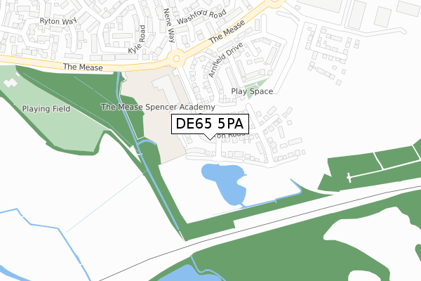 DE65 5PA map - large scale - OS Open Zoomstack (Ordnance Survey)