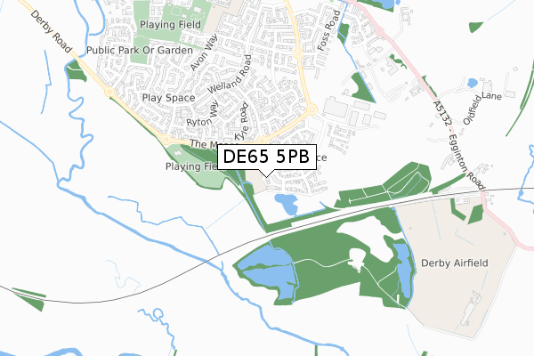 DE65 5PB map - small scale - OS Open Zoomstack (Ordnance Survey)