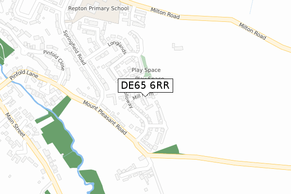 DE65 6RR map - large scale - OS Open Zoomstack (Ordnance Survey)