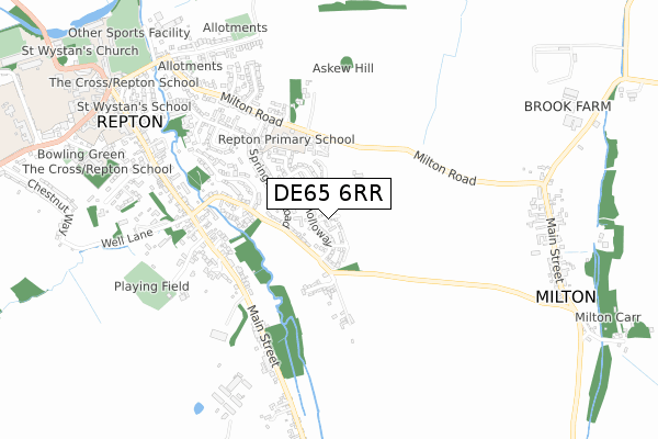 DE65 6RR map - small scale - OS Open Zoomstack (Ordnance Survey)