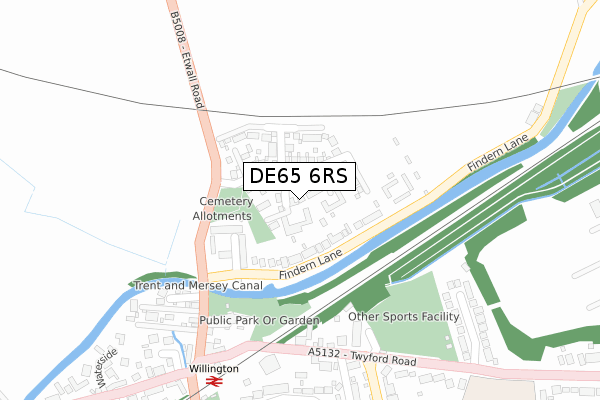 DE65 6RS map - large scale - OS Open Zoomstack (Ordnance Survey)