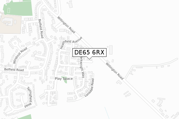 DE65 6RX map - large scale - OS Open Zoomstack (Ordnance Survey) DE65 6RX map - large scale - OS Open Zoomstack (Ordnance Survey)