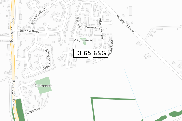 DE65 6SG map - large scale - OS Open Zoomstack (Ordnance Survey) DE65 6SG map - large scale - OS Open Zoomstack (Ordnance Survey)