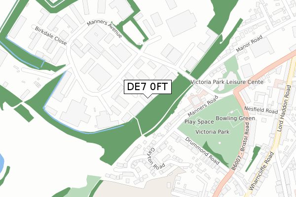 DE7 0FT map - large scale - OS Open Zoomstack (Ordnance Survey) DE7 0FT map - large scale - OS Open Zoomstack (Ordnance Survey)
