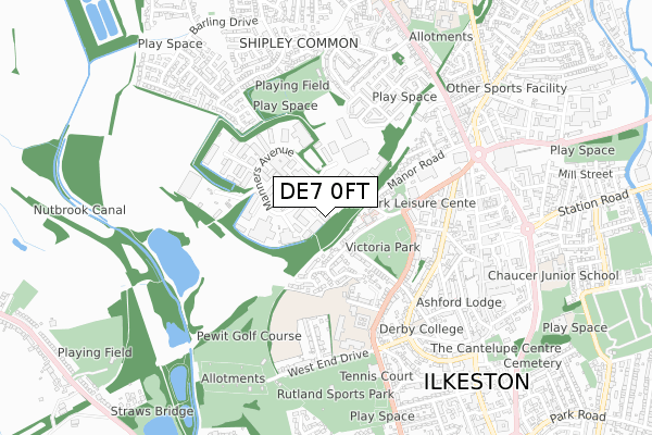 DE7 0FT map - small scale - OS Open Zoomstack (Ordnance Survey) DE7 0FT map - small scale - OS Open Zoomstack (Ordnance Survey)