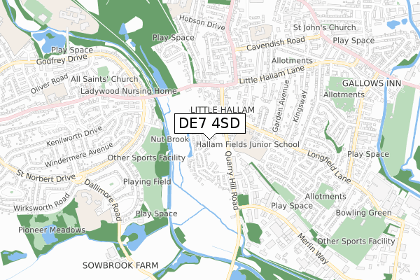 DE7 4SD map - small scale - OS Open Zoomstack (Ordnance Survey) DE7 4SD map - small scale - OS Open Zoomstack (Ordnance Survey)