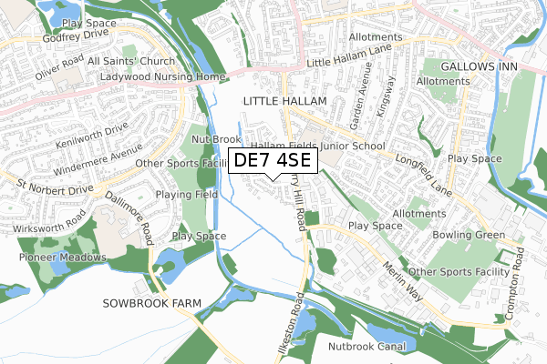 DE7 4SE map - small scale - OS Open Zoomstack (Ordnance Survey) DE7 4SE map - small scale - OS Open Zoomstack (Ordnance Survey)
