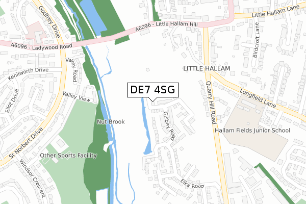 DE7 4SG map - large scale - OS Open Zoomstack (Ordnance Survey)