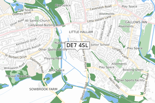 DE7 4SL map - small scale - OS Open Zoomstack (Ordnance Survey) DE7 4SL map - small scale - OS Open Zoomstack (Ordnance Survey)