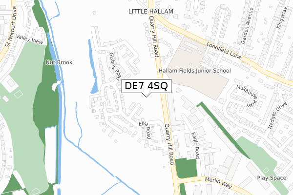 DE7 4SQ map - large scale - OS Open Zoomstack (Ordnance Survey) DE7 4SQ map - large scale - OS Open Zoomstack (Ordnance Survey)