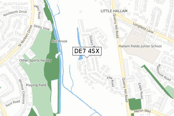 DE7 4SX map - large scale - OS Open Zoomstack (Ordnance Survey) DE7 4SX map - large scale - OS Open Zoomstack (Ordnance Survey)