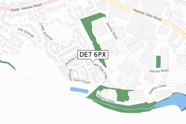 DE7 6PX map - large scale - OS Open Zoomstack (Ordnance Survey)