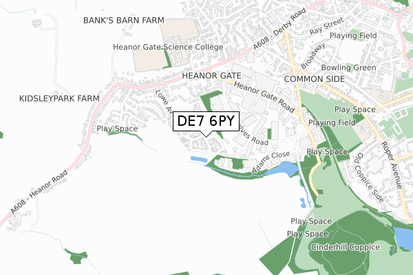 DE7 6PY map - small scale - OS Open Zoomstack (Ordnance Survey)