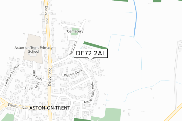 DE72 2AL map - large scale - OS Open Zoomstack (Ordnance Survey)