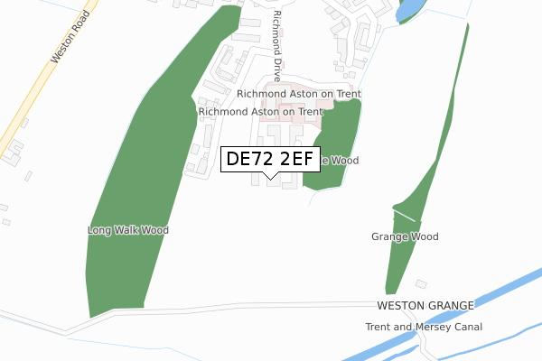 DE72 2EF map - large scale - OS Open Zoomstack (Ordnance Survey)