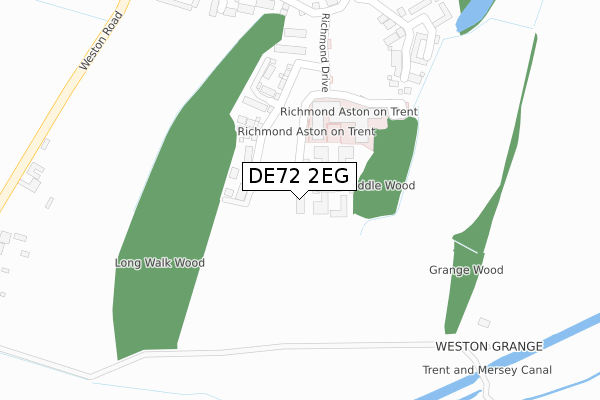 DE72 2EG map - large scale - OS Open Zoomstack (Ordnance Survey)