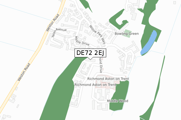 DE72 2EJ map - large scale - OS Open Zoomstack (Ordnance Survey)
