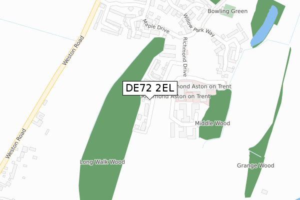DE72 2EL map - large scale - OS Open Zoomstack (Ordnance Survey)