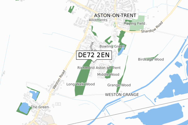 DE72 2EN map - small scale - OS Open Zoomstack (Ordnance Survey)