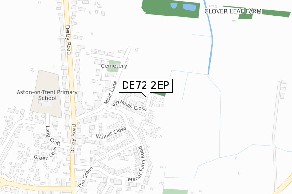 DE72 2EP map - large scale - OS Open Zoomstack (Ordnance Survey)