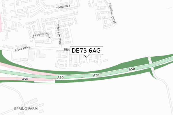 DE73 6AG map - large scale - OS Open Zoomstack (Ordnance Survey)