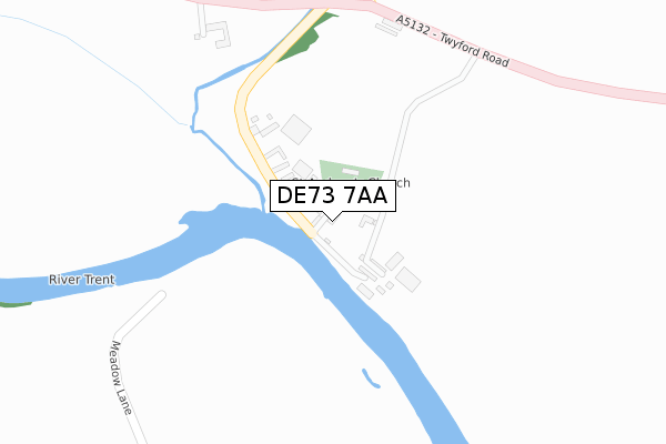 DE73 7AA map - large scale - OS Open Zoomstack (Ordnance Survey)