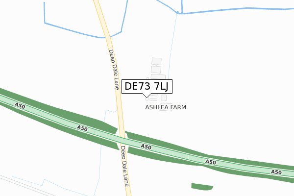 DE73 7LJ map - large scale - OS Open Zoomstack (Ordnance Survey)