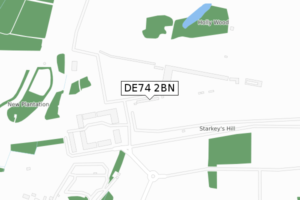 DE74 2BN map - large scale - OS Open Zoomstack (Ordnance Survey)