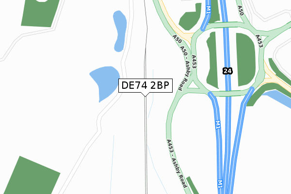 DE74 2BP map - large scale - OS Open Zoomstack (Ordnance Survey)