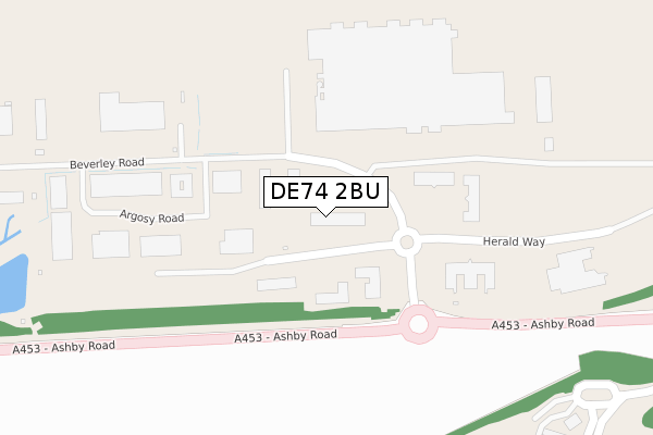 DE74 2BU map - large scale - OS Open Zoomstack (Ordnance Survey)