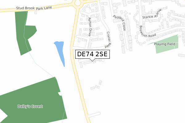 DE74 2SE map - large scale - OS Open Zoomstack (Ordnance Survey)