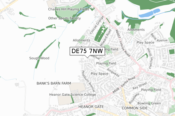 DE75 7NW map - small scale - OS Open Zoomstack (Ordnance Survey) DE75 7NW map - small scale - OS Open Zoomstack (Ordnance Survey)