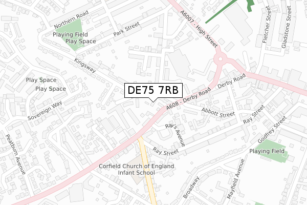 DE75 7RB map - large scale - OS Open Zoomstack (Ordnance Survey) DE75 7RB map - large scale - OS Open Zoomstack (Ordnance Survey)