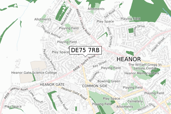 DE75 7RB map - small scale - OS Open Zoomstack (Ordnance Survey)