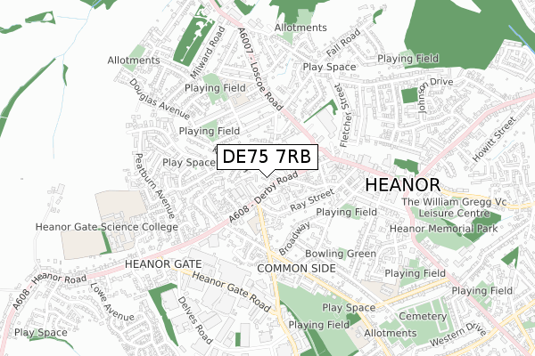DE75 7RB map - small scale - OS Open Zoomstack (Ordnance Survey) DE75 7RB map - small scale - OS Open Zoomstack (Ordnance Survey)