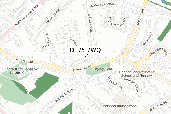 DE75 7WQ map - large scale - OS Open Zoomstack (Ordnance Survey) DE75 7WQ map - large scale - OS Open Zoomstack (Ordnance Survey)