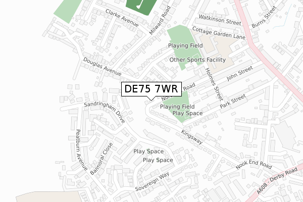 DE75 7WR map - large scale - OS Open Zoomstack (Ordnance Survey) DE75 7WR map - large scale - OS Open Zoomstack (Ordnance Survey)