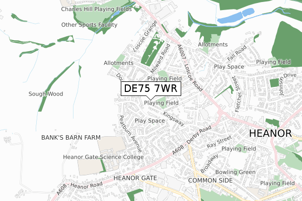 DE75 7WR map - small scale - OS Open Zoomstack (Ordnance Survey) DE75 7WR map - small scale - OS Open Zoomstack (Ordnance Survey)