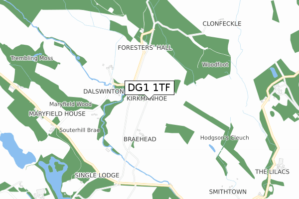 DG1 1TF map - small scale - OS Open Zoomstack (Ordnance Survey)