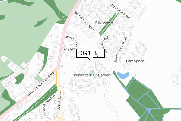 DG1 3JL map - large scale - OS Open Zoomstack (Ordnance Survey)