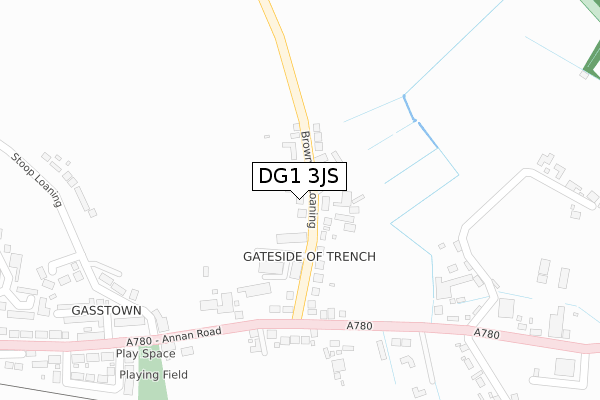 DG1 3JS map - large scale - OS Open Zoomstack (Ordnance Survey)