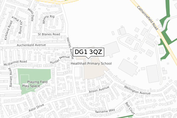 DG1 3QZ map - large scale - OS Open Zoomstack (Ordnance Survey)
