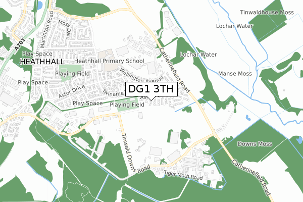 DG1 3TH map - small scale - OS Open Zoomstack (Ordnance Survey)