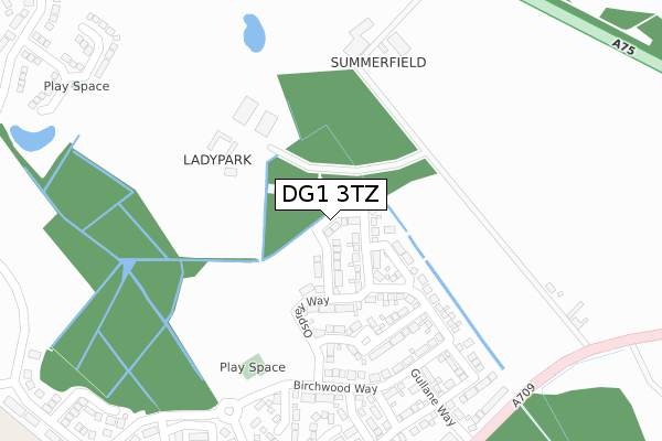 DG1 3TZ map - large scale - OS Open Zoomstack (Ordnance Survey)